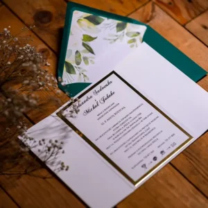 zaproszenie ze skrzydełkami, białe kwiaty