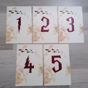 Numerki na stół weselny w stylu Harrego Pottera