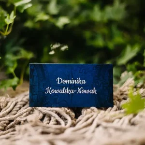 winietka w motywie podróżniczym, paszport ślubny, granatowe winietki