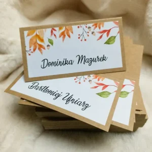 winietki na wesele w październiku, jesienny motyw