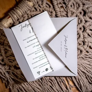 zaproszenia ślubne z nadrukiem na kopercie