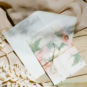 zaproszenia z kalką, elegancki ślub