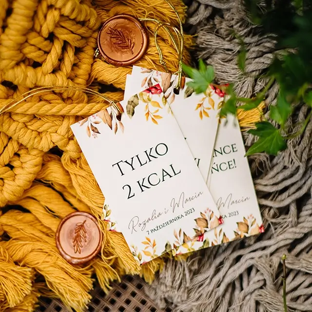 zawieszka na alkohol sweet autum, motyw jesienny