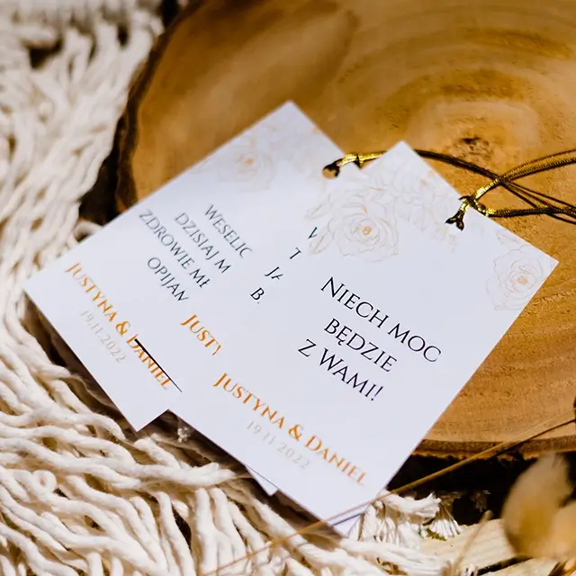 zawieszki na ślub złote róże