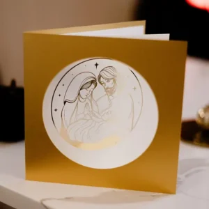 kartka na Boże Narodzenie ze świętą rodziną