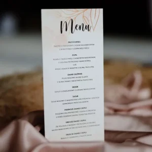 menu weselne, trójkątne, stojące