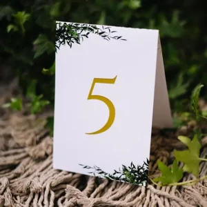 numer stołu naturalny ruskus, składane numerki, wolnostojące