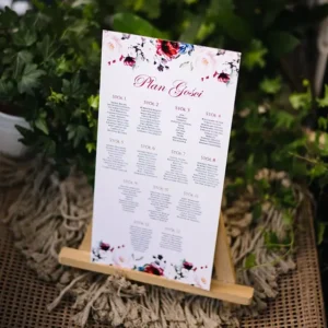 plan gości na wesele w formie dużego plakatu