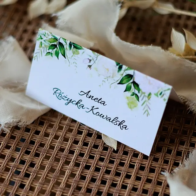 winietka na stół z zielenią