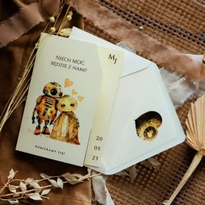 zaproszenia o tematyce Star Wars inspirowane filmem Gwiezdne Wojny R2D2
