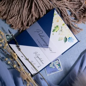 zaproszenie ślubne z owijką z kalki