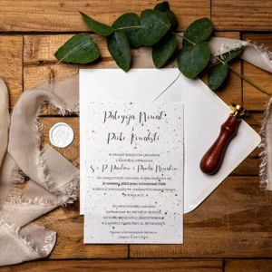 ekspresowa realizacja zaproszeń ślubnych, zaproszenia na papierze z nasionami kwiatów