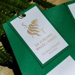 zawieszka na alkohol zielono-złota