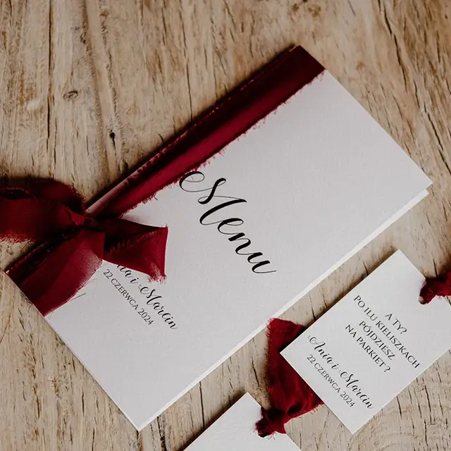 papeteria na ślub aurora burgund