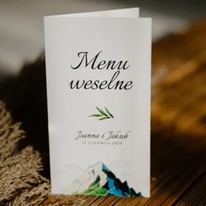 menu weselne z motywem górskim