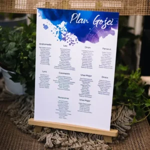 plan wesela plakat, nocne niebo