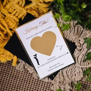 zdrapka z prośbą dla taty