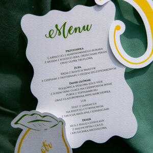 Menu jednokartkowe falowane