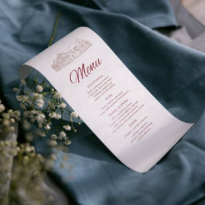 Menu z grafiką miejsca przyjęcia