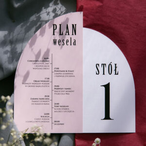 Numer stołu półokrągły wraz z planem wesela