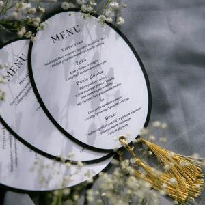 Menu weselne biel i czerń